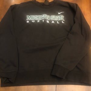 Michigan State Softball, Womens X-Large, Nike Crew Neck
